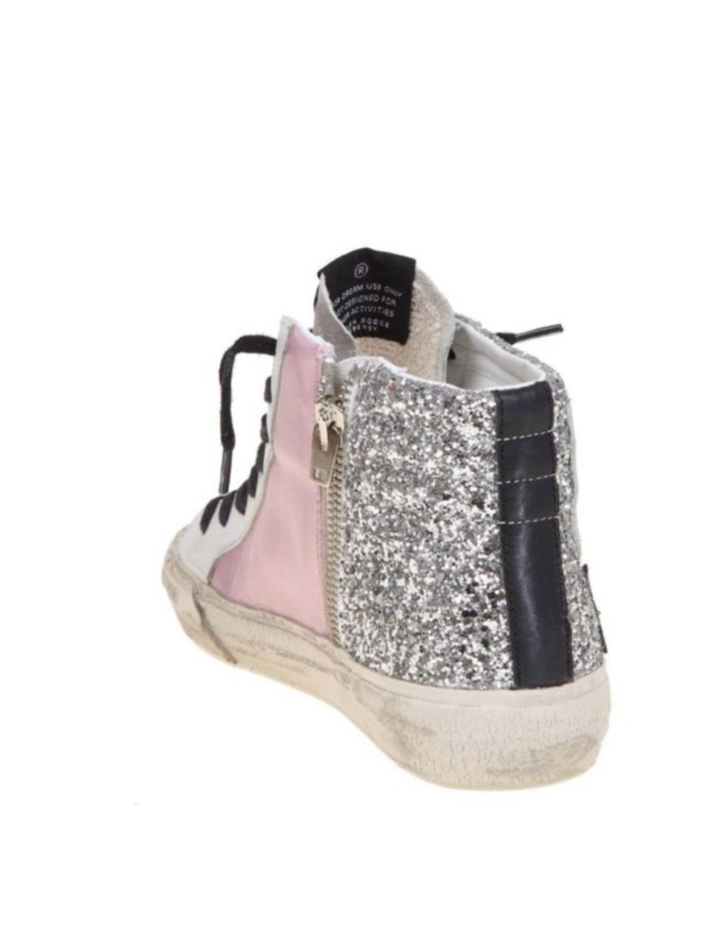 Golden Goose Pink Metallic & Silver Glitter High-Top Sneaker - Picture 3 of 4